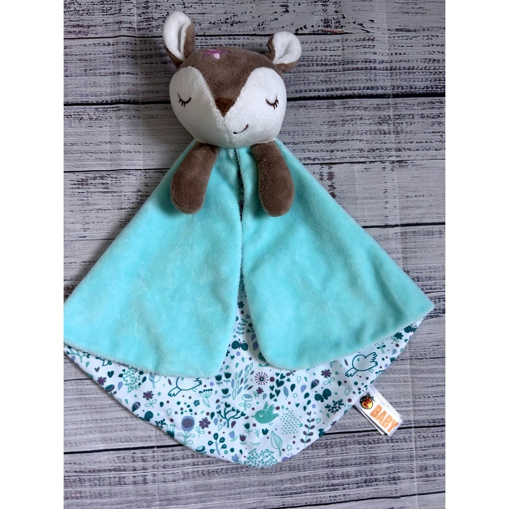 Bass Pro Shops Baby Deer Plush Security Blanket Teal Floral Lovey